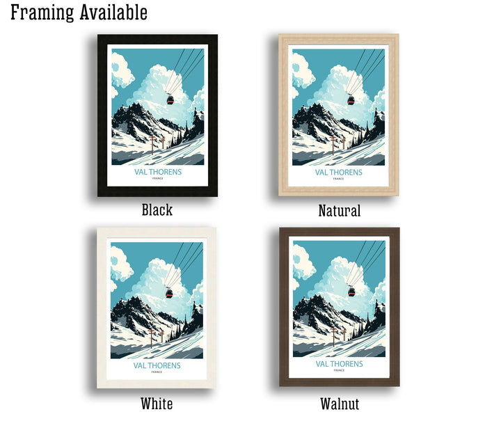 Val Thorens Travel Poster, France, Val Thorens Ski poster, Ski Resort poster, Val Thorens ski,, Wall Art, Art Poster