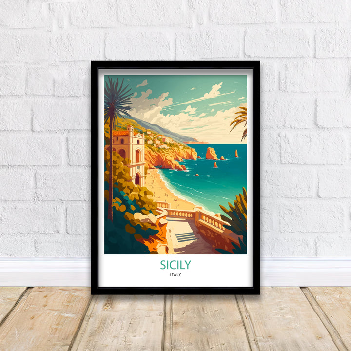 Sicily Travel Poster