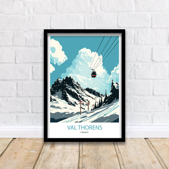 Val Thorens Travel Poster, France, Val Thorens Ski poster, Ski Resort poster, Val Thorens ski,, Wall Art, Art Poster