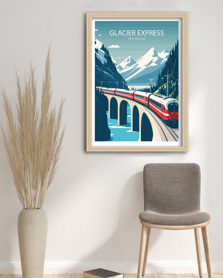 Glacier Express Art Poster