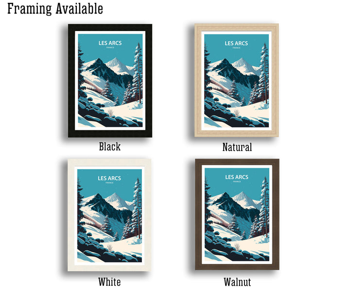 Les Arcs Travel Poster, Ski Poster