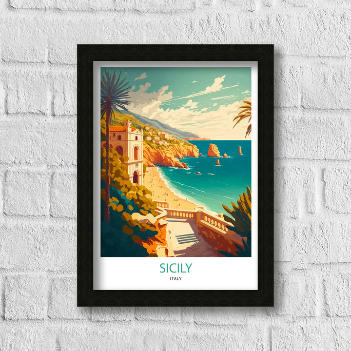 Sicily Travel Poster