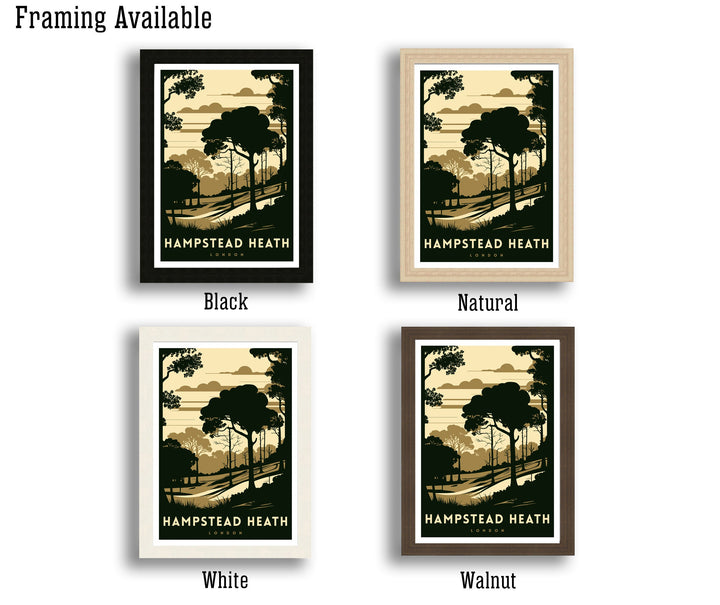 Hampstead Heath, Travel Poster, Art Poster , Wall Art, Art Poster, Travel Poster, London Art Poster