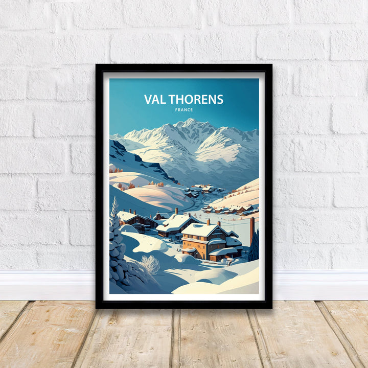 Val Thorens Travel Poster, France, Val Thorens Ski poster, Ski Resort poster, Val Thorens ski,, Wall Art, Art Poster