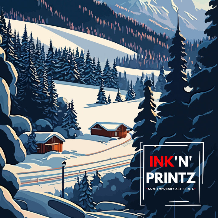 Courchevel Travel Poster