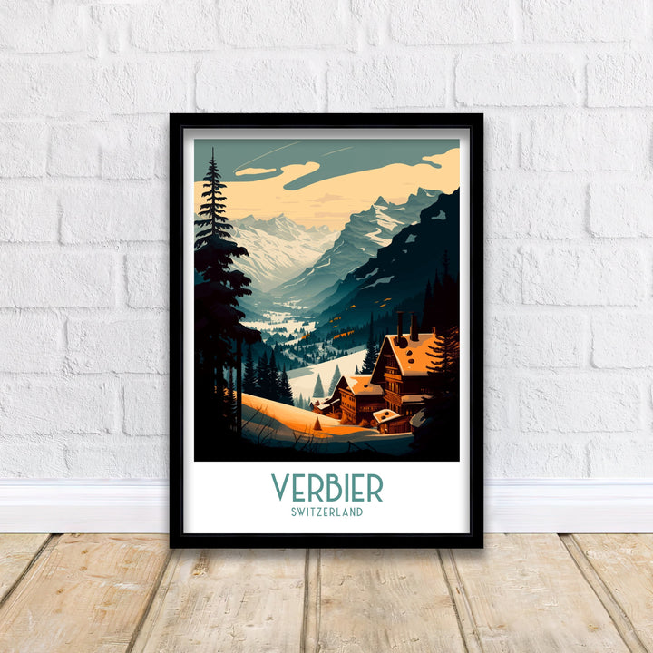Verbier Ski Poster