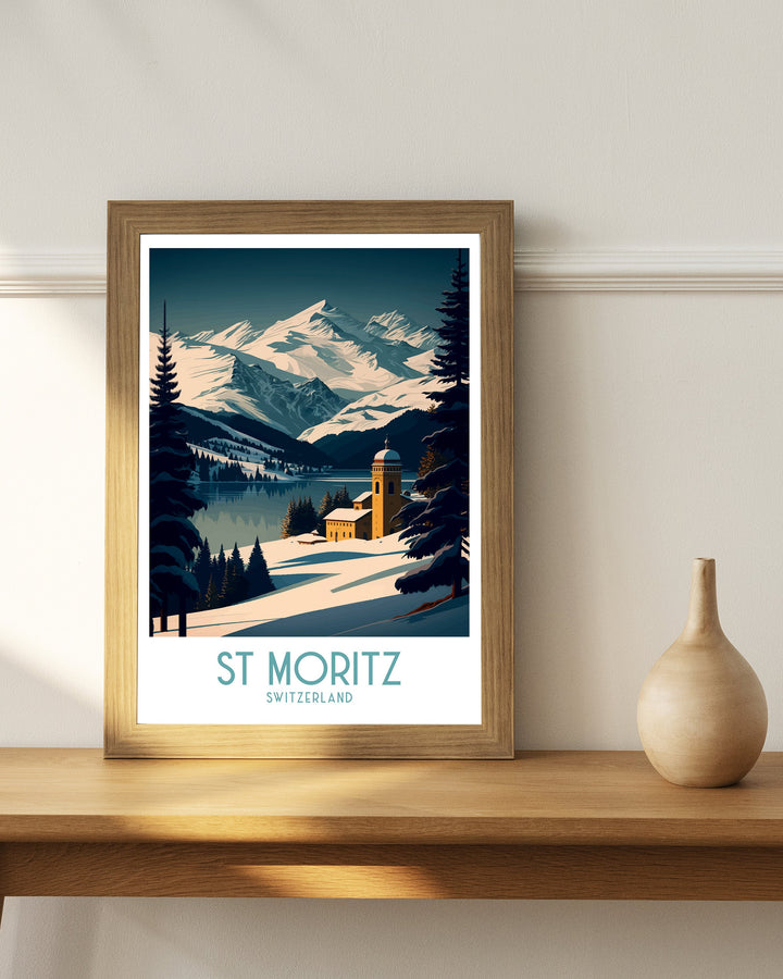 St Moritz Ski Poster