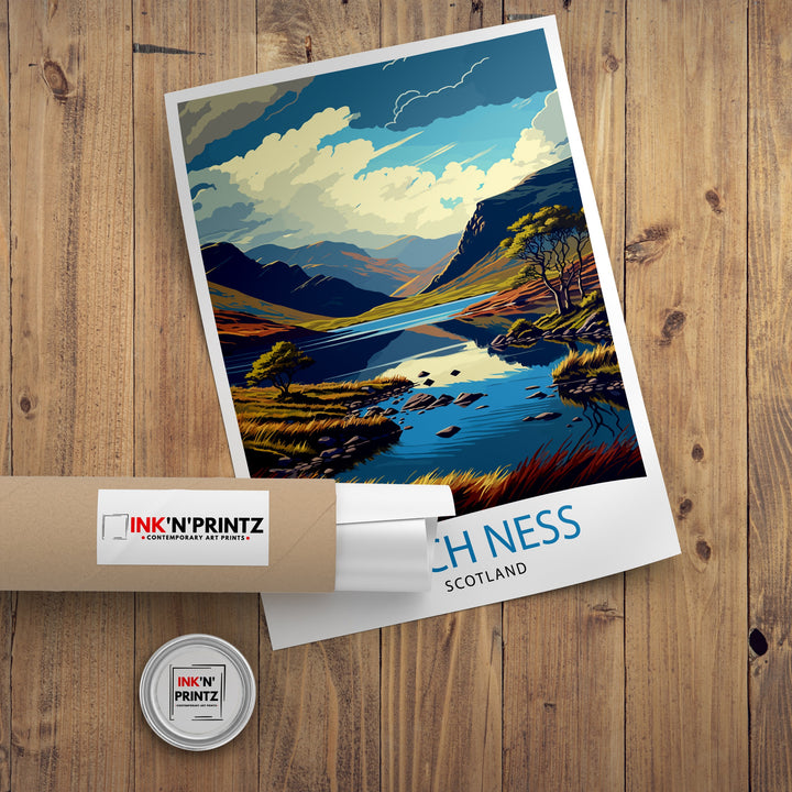 Loch Ness Scotland Travel Poster Loch Ness