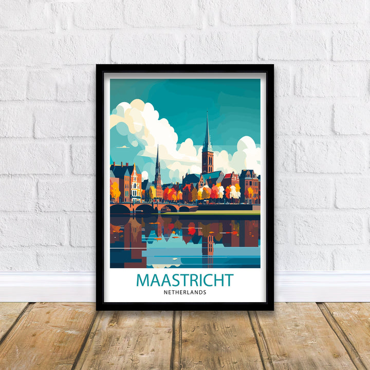 Maastricht Netherlands Travel Poster Maastricht