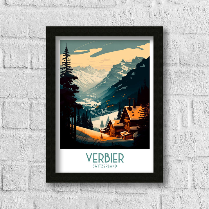 Verbier Ski Poster