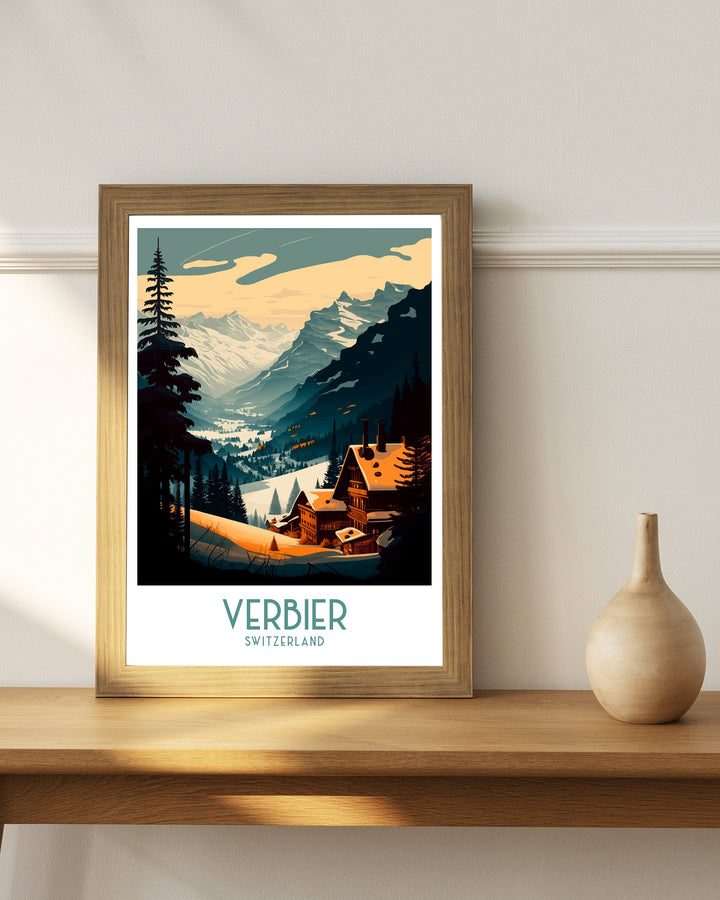 Verbier Ski Poster