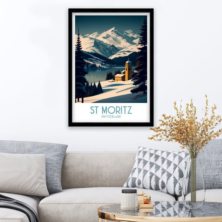 St Moritz Ski Poster
