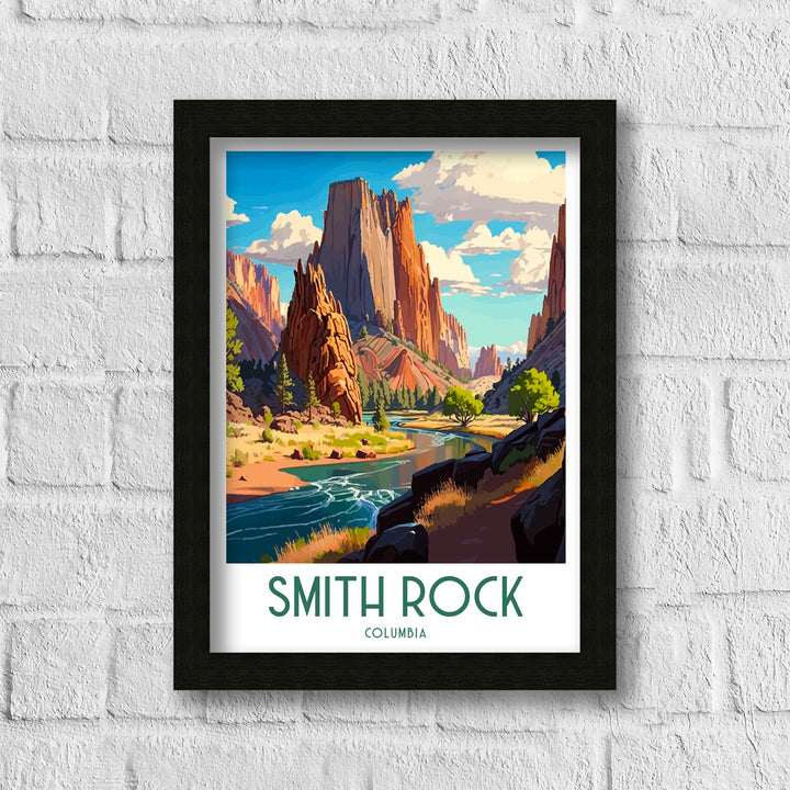 Smith Rock Travel Poster|, Columbia Travel Poster Oregon