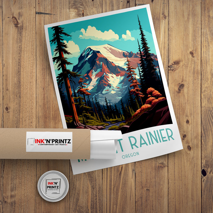 Mount Rainier Travel Poster