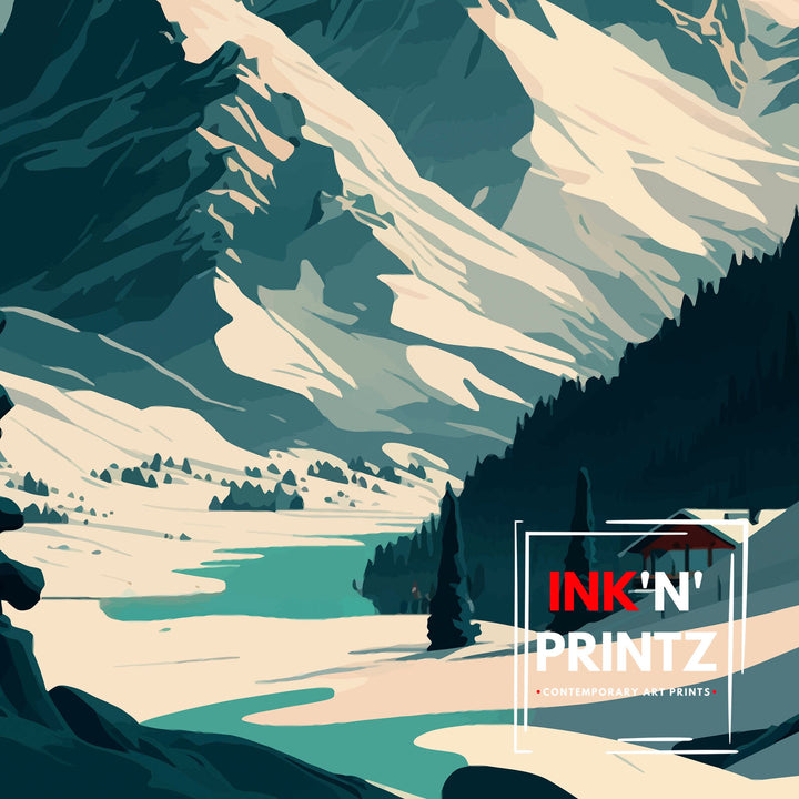 St. Anton Ski Resort Poster Austria Skiing Wall Art Winter Sports Decor Skiing Gift Travel Poster Austrian Ski Poster Austria Ski Poster