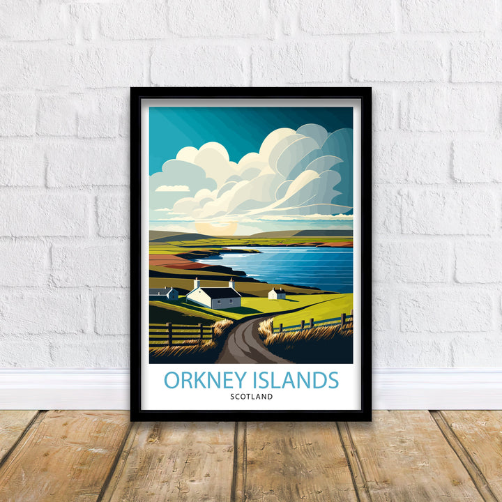 Orkney Islands Travel Poster , Orkney Wall Art, Scotland Poster, Orkney Illustration, Travel Gift for Scotland, Orkney Home Decor