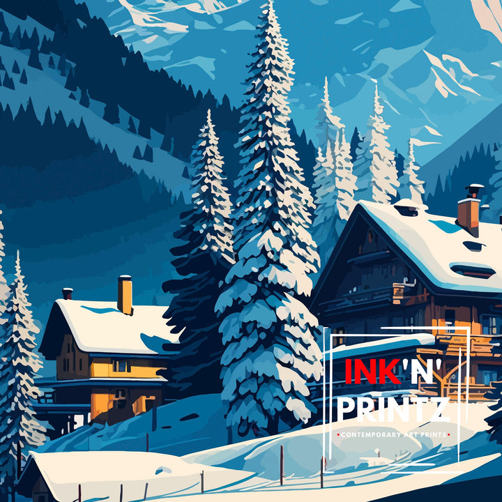 Mayrhofen Austria Travel Poster Mayrhofen