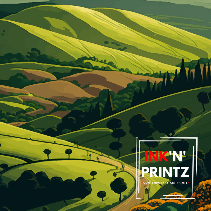 Clee Hills Travel Poster
