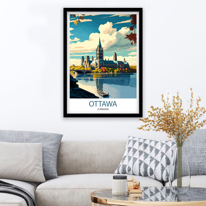 Ottawa Canada Travel Poster Ottawa Wall Art Ottawa Illustration Travel Poster Canada Home Decor Gift for Ottawa Lovers