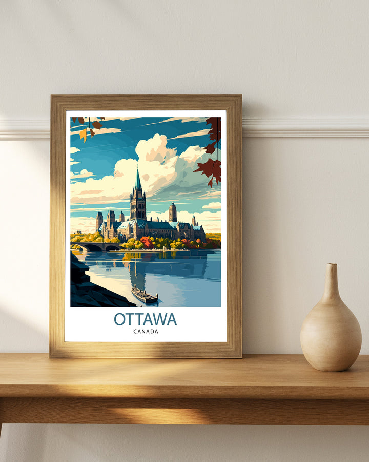Ottawa Canada Travel Poster Ottawa Wall Art Ottawa Illustration Travel Poster Canada Home Decor Gift for Ottawa Lovers