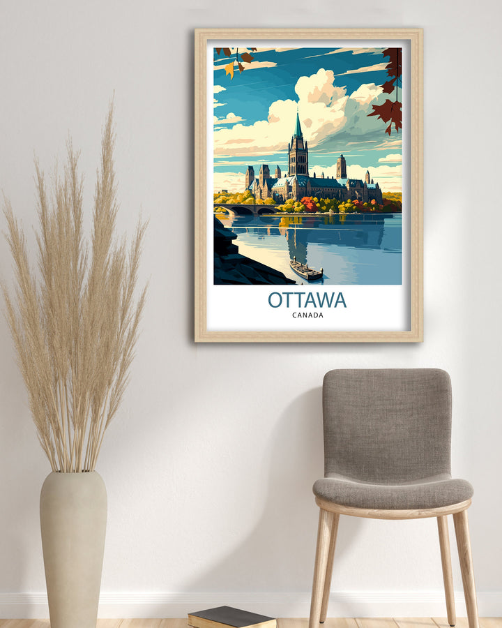 Ottawa Canada Travel Poster Ottawa Wall Art Ottawa Illustration Travel Poster Canada Home Decor Gift for Ottawa Lovers