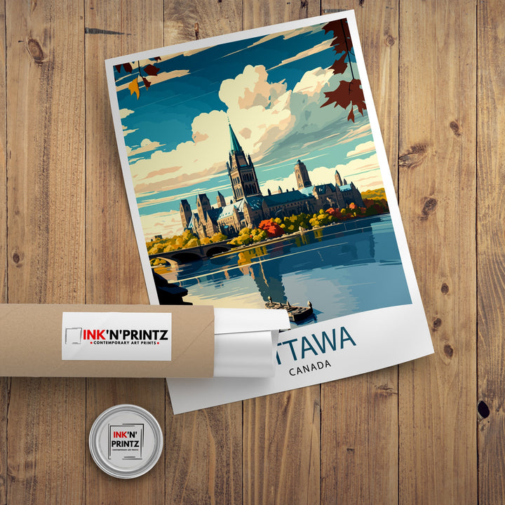 Ottawa Canada Travel Poster Ottawa Wall Art Ottawa Illustration Travel Poster Canada Home Decor Gift for Ottawa Lovers