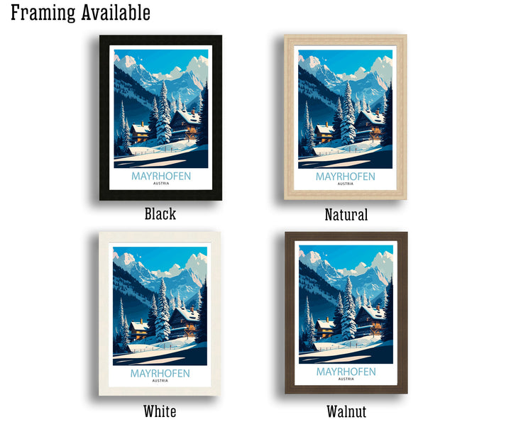 Mayrhofen Austria Travel Poster Mayrhofen