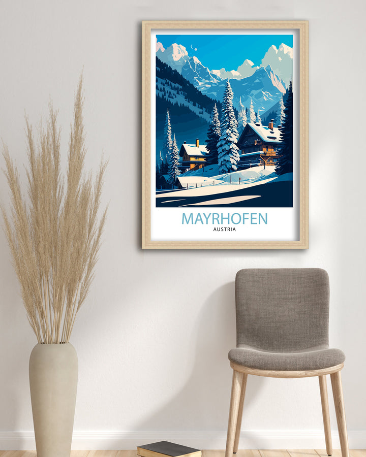 Mayrhofen Austria Travel Poster Mayrhofen