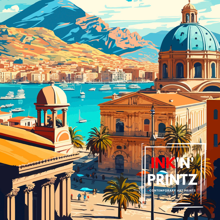 Palermo Italy Travel Poster Palermo