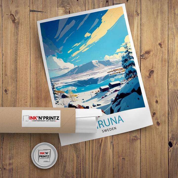 Kiruna Sweden Travel Poster Kiruna Wall Art Kiruna Home Decor Kiruna Sweden Illustration Travel Poster Gift for Kiruna Sweden Home Decor