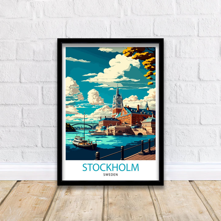 Stockholm Sweden Travel Poster Stockholm Wall Art Sweden Illustration Scandinavian Travel Poster Gift for Traveler Sweden Home Decor
