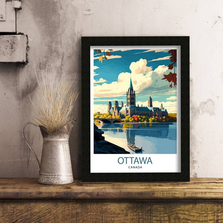 Ottawa Canada Travel Poster Ottawa Wall Art Ottawa Illustration Travel Poster Canada Home Decor Gift for Ottawa Lovers