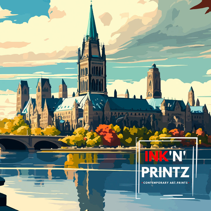 Ottawa Canada Travel Poster Ottawa Wall Art Ottawa Illustration Travel Poster Canada Home Decor Gift for Ottawa Lovers