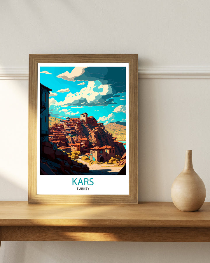Kars Turkey Travel Print Kars Wall Art Kars Home Decor Kars Turkey Illustration Travel Poster Kars Turkey Gift Turkey Home Decor