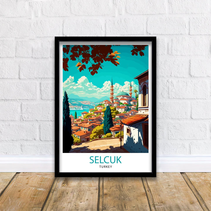 Selcuk Turkey Travel Print - Selcuk Wall Art - Selcuk Illustration - Selcuk Travel Poster - Selcuk Turkey Home Decor