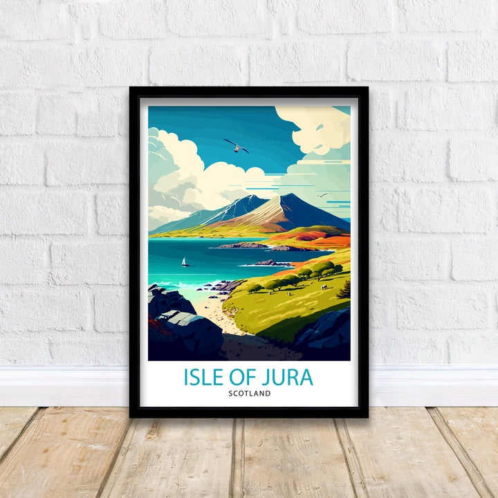 Isle of Jura Travel Print Jura Island Wall Art Scotland Travel Poster Jura Island Illustration Gift For Scotland Traveler Jura Island Home