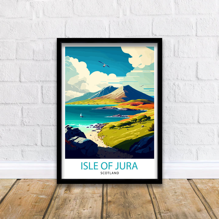 Isle of Jura Travel Print Jura Island Wall Art Scotland Travel Poster Jura Island Illustration Gift For Scotland Traveler Jura Island Home
