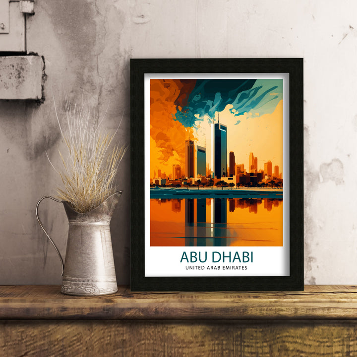 Abu Dhabi Travel Poster Abu Dhabi Wall Art Abu Dhabi Decor Abu Dhabi Illustration Travel Poster Gift For Abu Dhabi UAE Home Decor