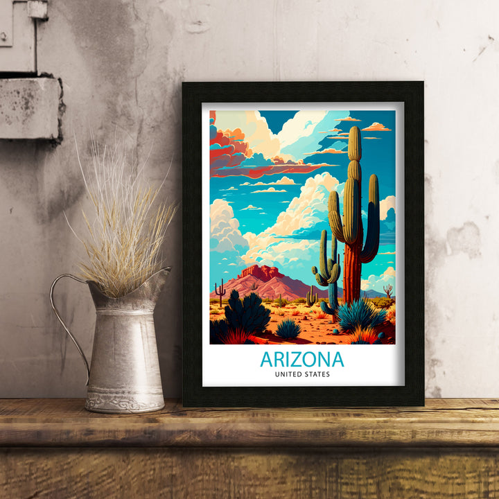 Arizona Travel Poster Arizona Wall Art Arizona Home Decor Arizona Travel Poster Arizona Illustration Gift for Arizona Lover Arizona Art Poster