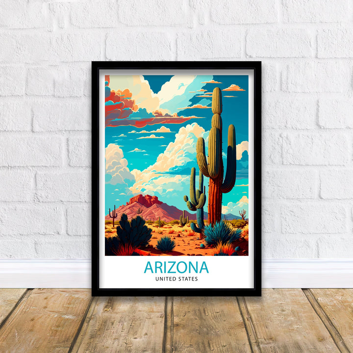 Arizona Travel Poster Arizona Wall Art Arizona Home Decor Arizona Travel Poster Arizona Illustration Gift for Arizona Lover Arizona Art Poster