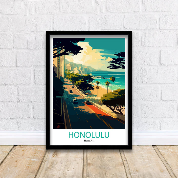 Honolulu Travel Poster