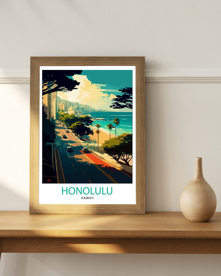 Honolulu Travel Poster