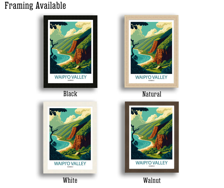 Waipio Valley Hawaii Travel Poster