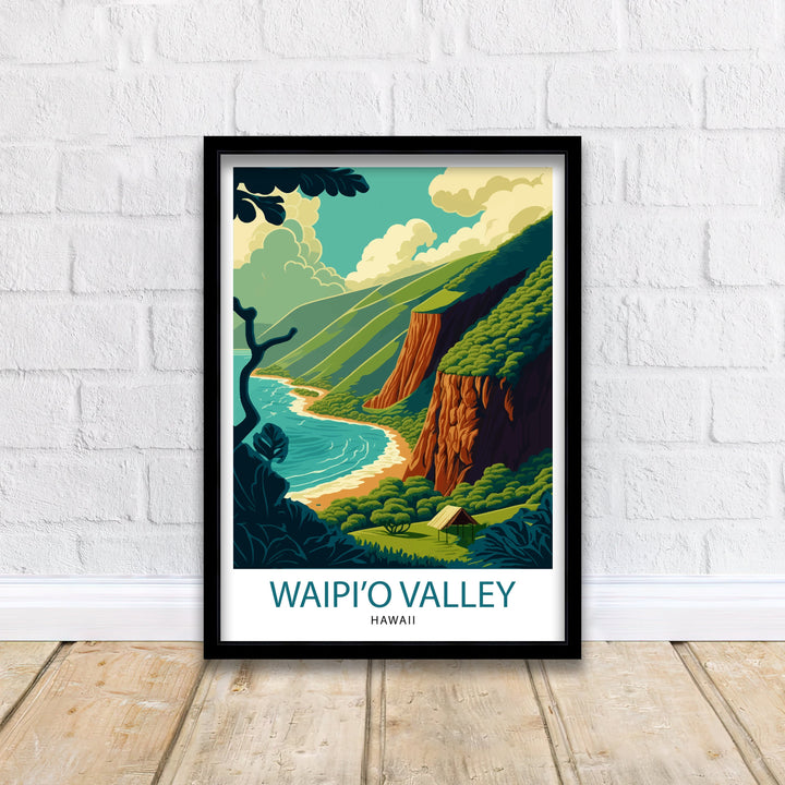 Waipio Valley Hawaii Travel Poster