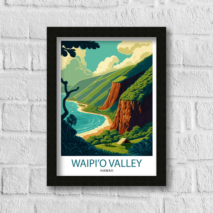 Waipio Valley Hawaii Travel Poster
