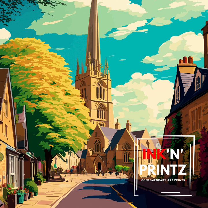 Stow on the Wold Travel Poster England