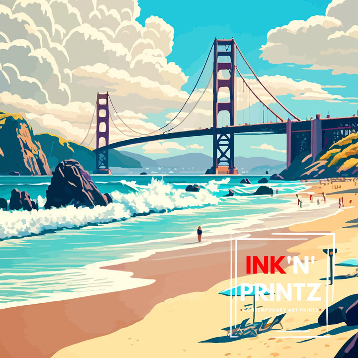 Baker Beach California Travel Poster
