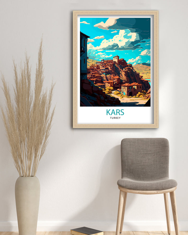 Kars Turkey Travel Print Kars Wall Art Kars Home Decor Kars Turkey Illustration Travel Poster Kars Turkey Gift Turkey Home Decor
