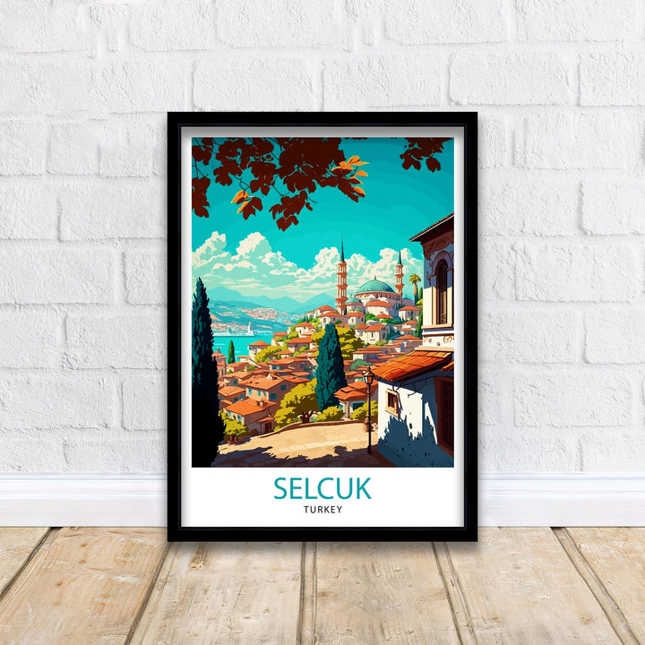 Selcuk Turkey Travel Print - Selcuk Wall Art - Selcuk Illustration - Selcuk Travel Poster - Selcuk Turkey Home Decor