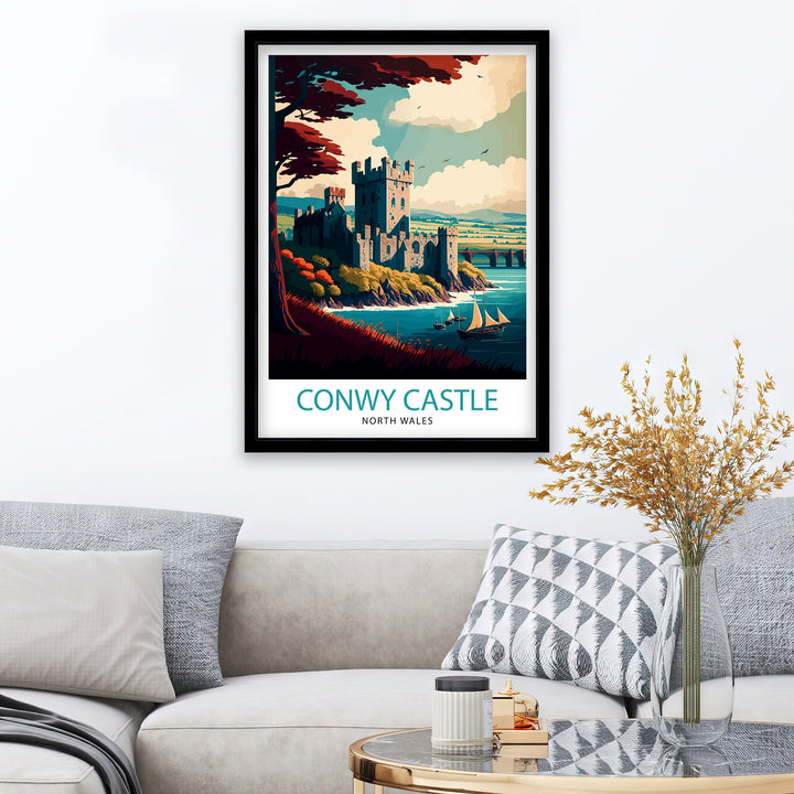 Conwy Castle Travel Poster Wales